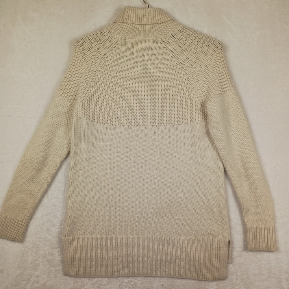 Caslon Turtleneck Sweater Womens Small Cream Textured Knit Cottage Soft - Picture 3 of 6